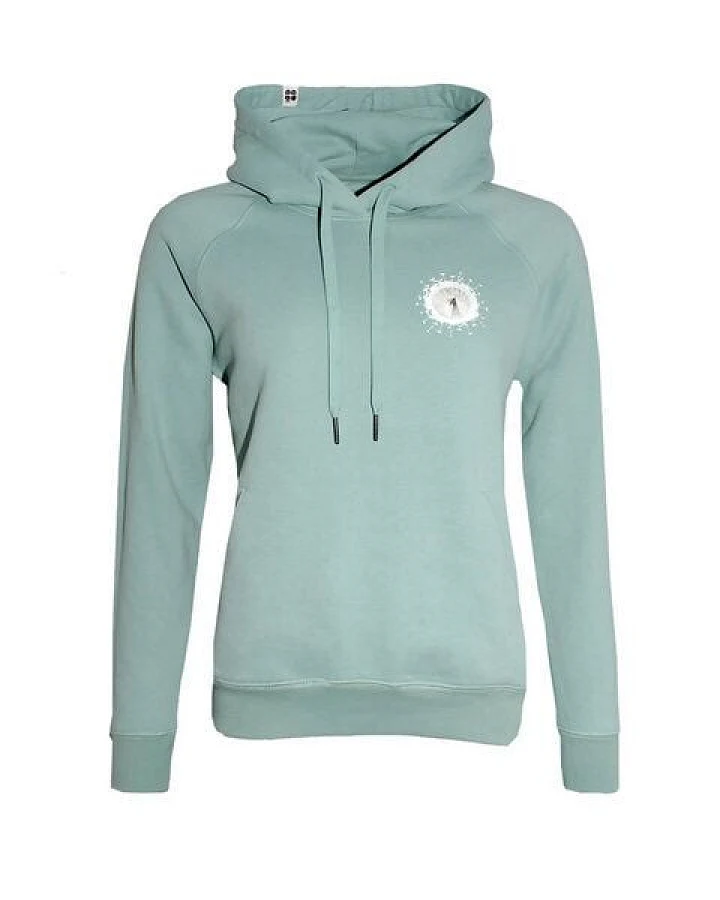 FÄDD Damen Sweatshirt Hoodie Bio-Baumwolle "Vau PäP Print änd Pätsch" Grün