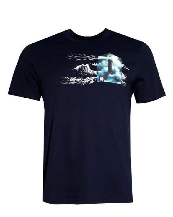 FÄDD Herren T-Shirt Rundhals Bio-Baumwolle "Teuchtlurm 2.0 BT" Navy Blau
