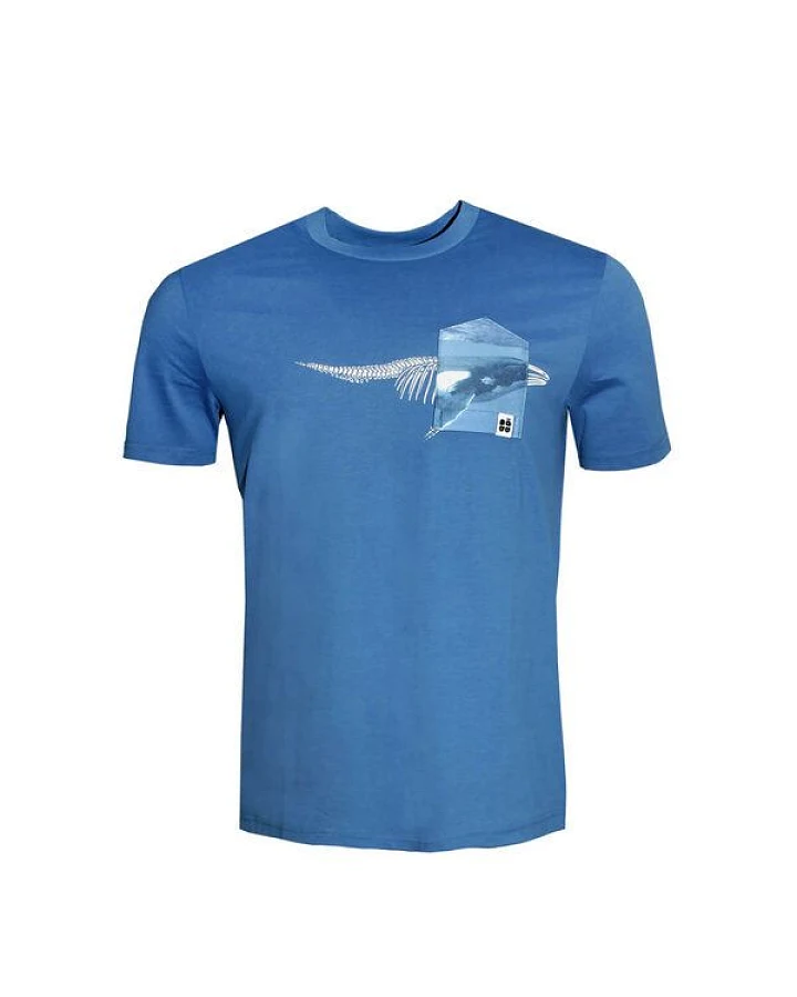 Herren T-Shirt Rundhals aus Bio-Baumwolle "Moby Dünn" Blau von Fädd