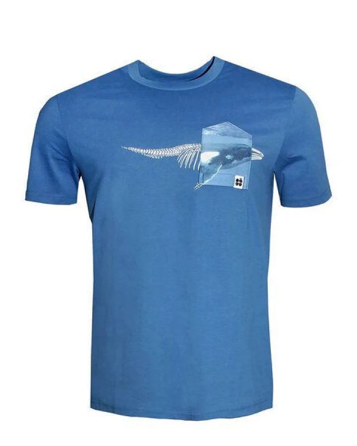 Herren T-Shirt Rundhals aus Bio-Baumwolle "Moby Dünn" Blau von Fädd