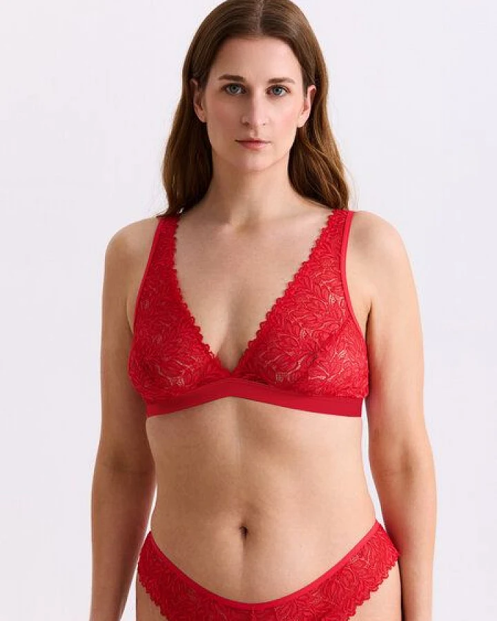 erlich textil Dreamy Lace Plunge Bra BH mit Spitze aus recyceltem Polyamid, made in Europe