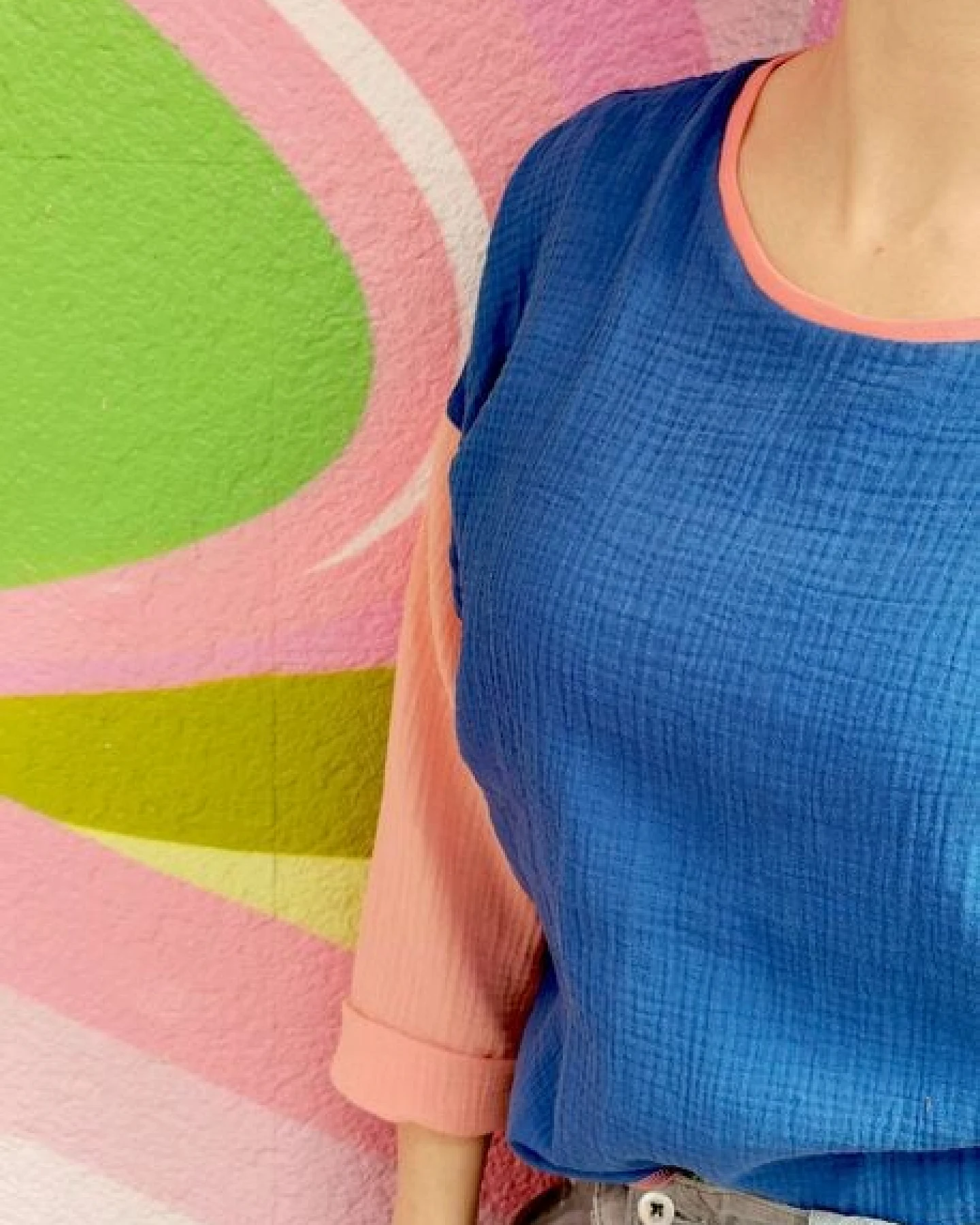 Fräulein Prusselise Musseline colourblock Top, Shirt, Bluse, bunt, -bio, – Ansicht 3