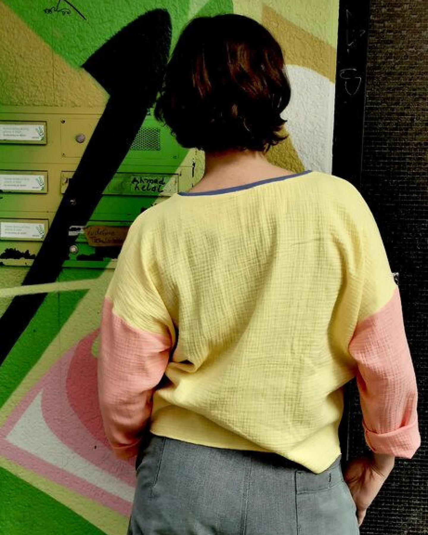 Fräulein Prusselise Musseline colourblock Top, Shirt, Bluse, bunt, -bio, – Ansicht 3
