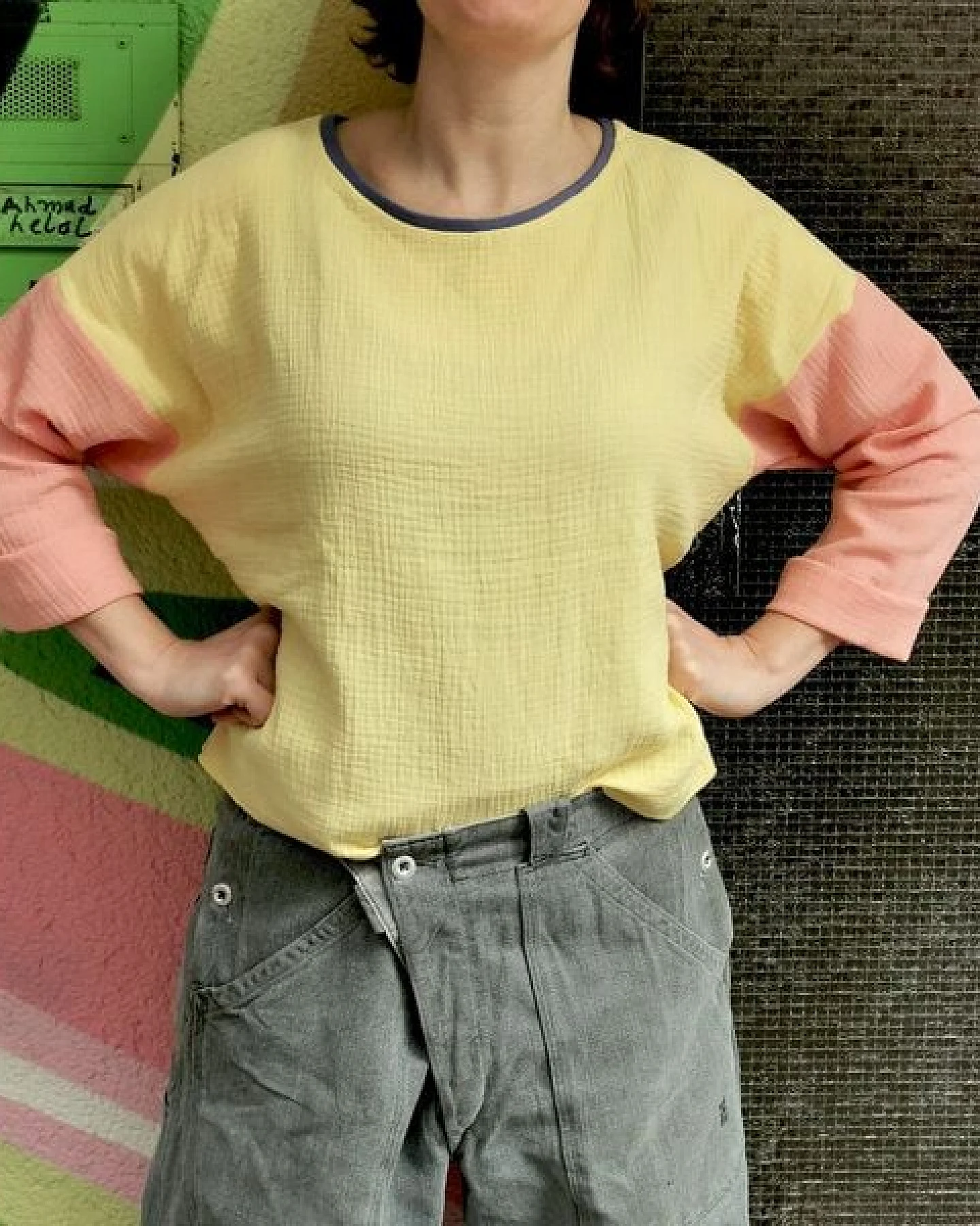Fräulein Prusselise Musseline colourblock Top, Shirt, Bluse, bunt, -bio, – Ansicht 2
