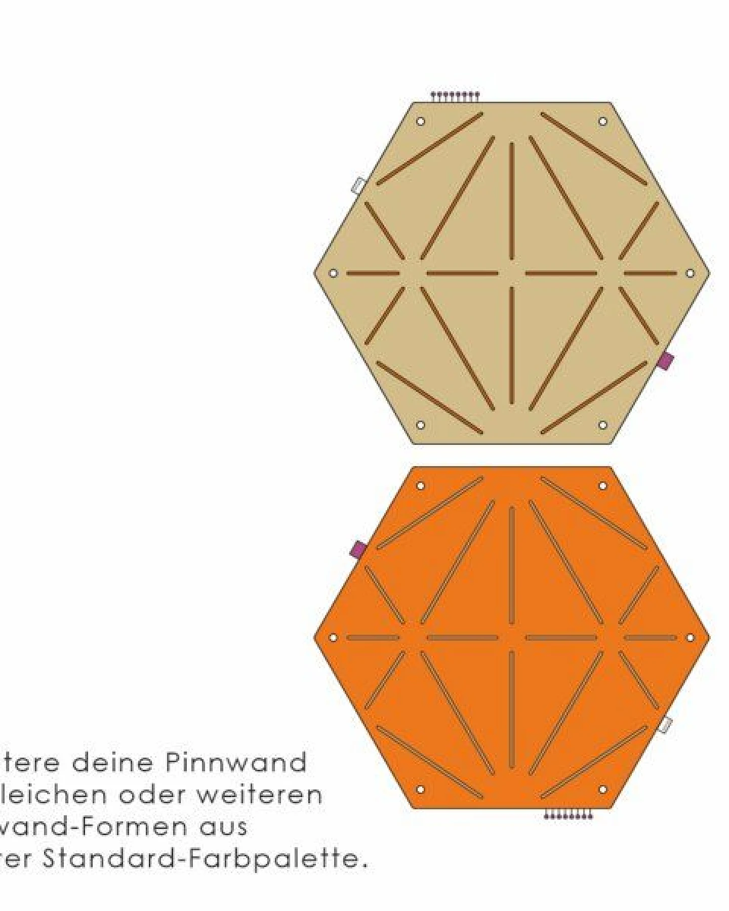 Råvare Pinnwand Hexagon in orange-beige – Ansicht 3