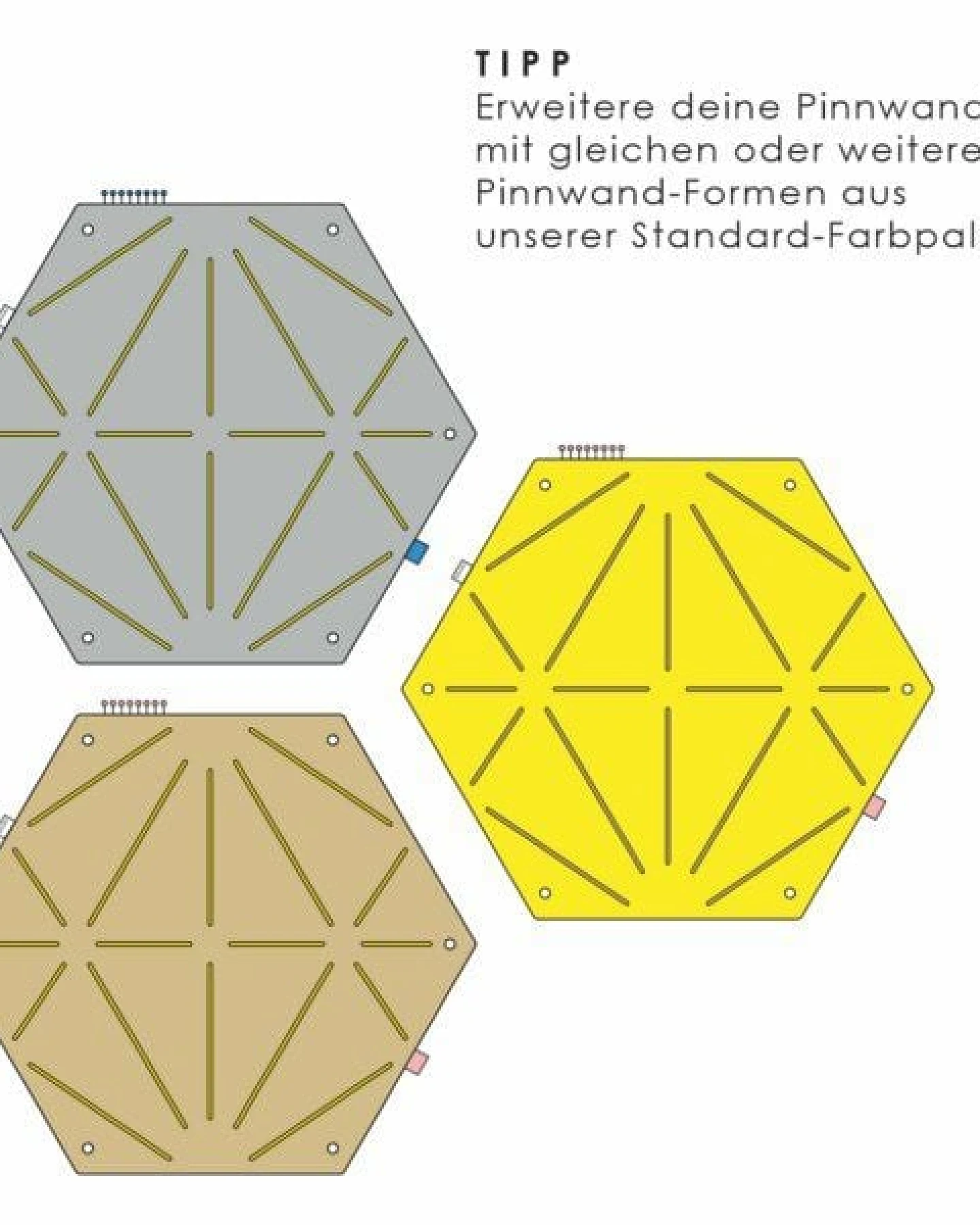 Råvare Pinnwand Hexagon in orange-beige – Ansicht 4