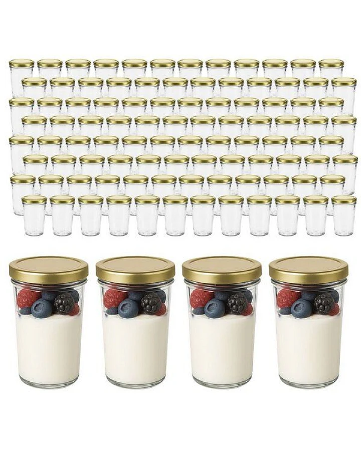 mikken 100 Dessertgläser 150 ml Einmachgläser mit Schraubdeckel