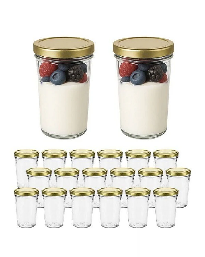 mikken 20 Dessertgläser 150 ml – Einmachgläser mit Schraubdeckel