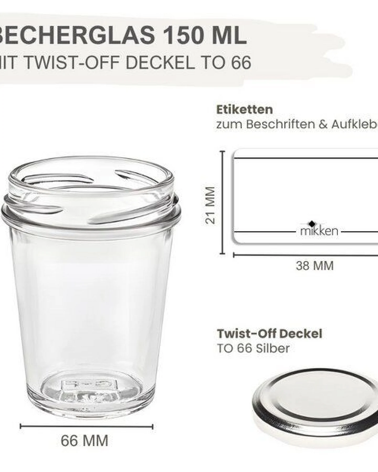 mikken 20 Dessertgläser 150 ml – Einmachgläser mit Schraubdeckel – Ansicht 3