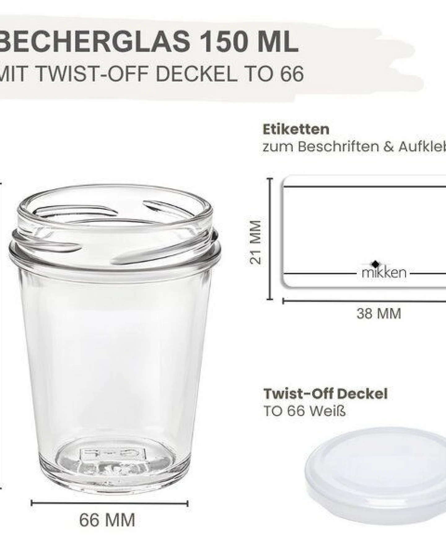 mikken 20 Dessertgläser 150 ml – Einmachgläser mit Schraubdeckel – Ansicht 3