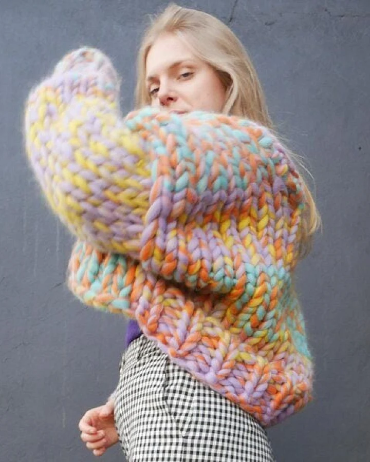 PANAPUFA Strickjacke aus dicker Wolle