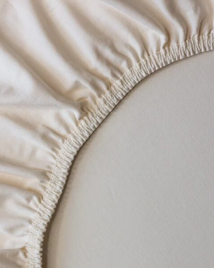 Lesen - Design-Bettwäsche Spannbettlaken aus BIO-Baumwolle für Doppelbett – Natur
