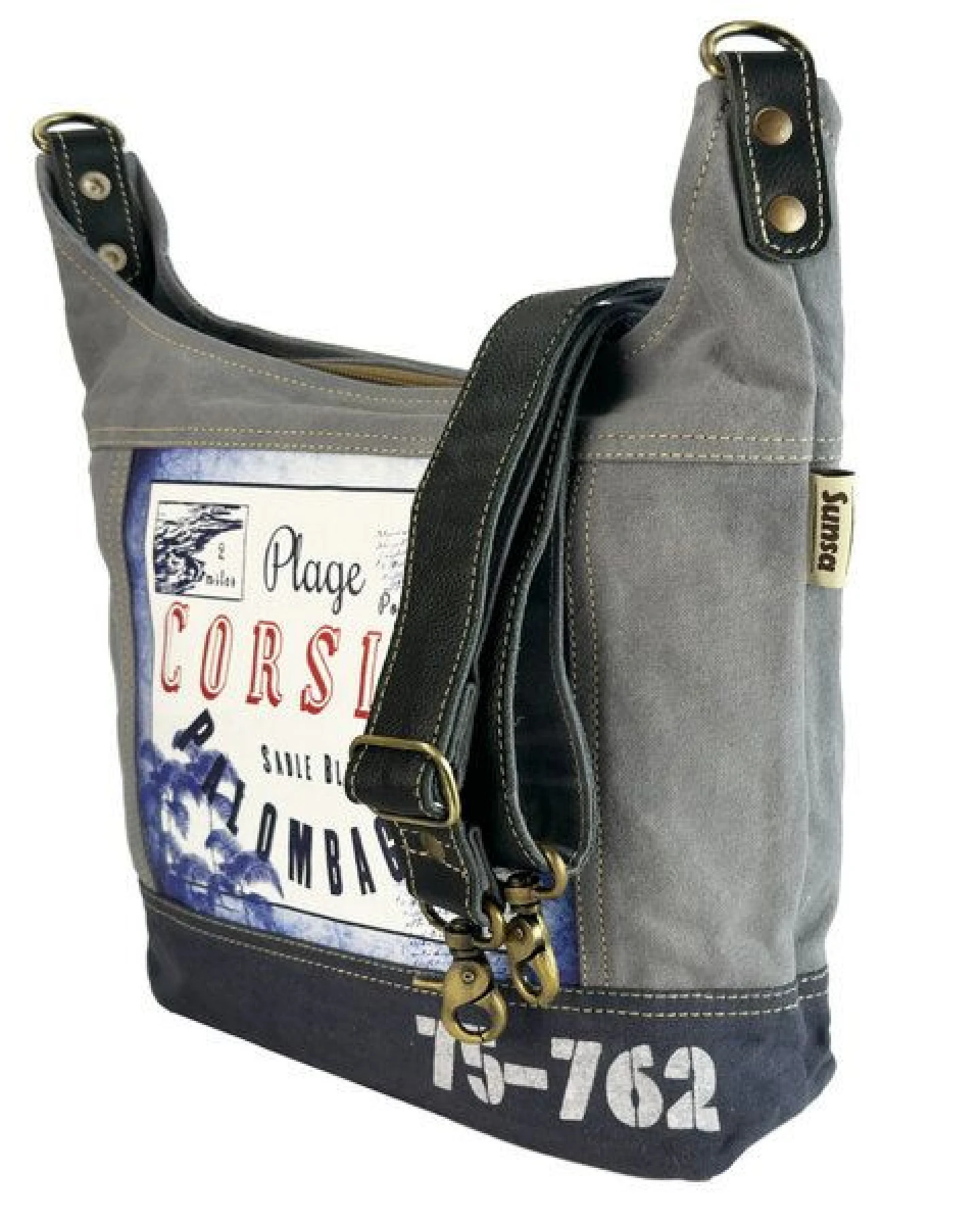 Sunsa Hobo Tasche mit Corsica Motiv, Umhängetasche aus Canvas – Ansicht 3