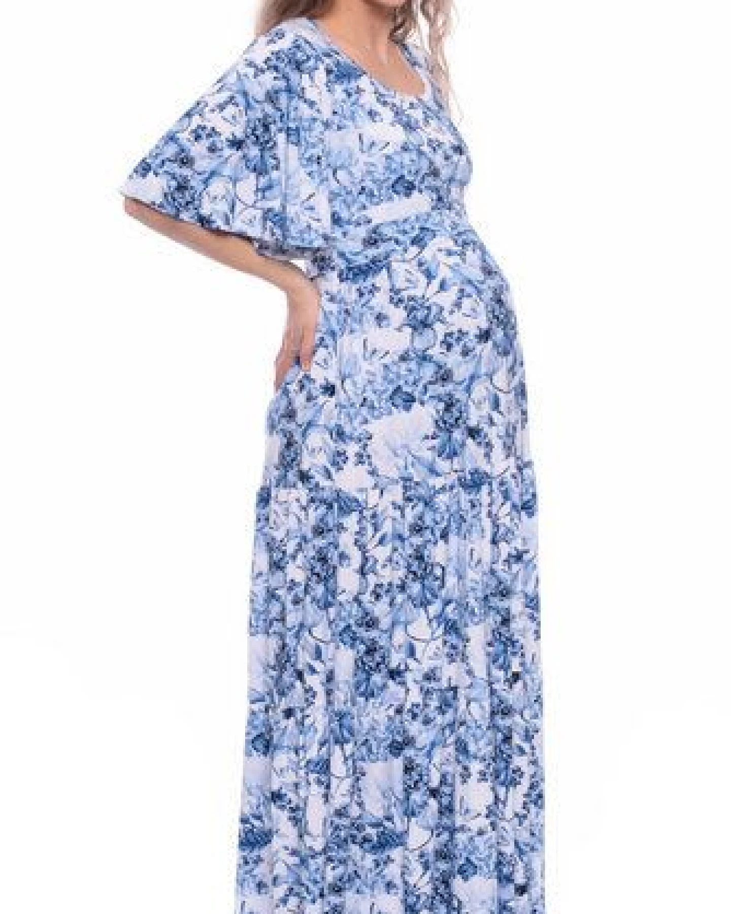 Milchshake KAYA & KAYO 2tlg. VARIO-SET Maxikleid Umstands-& Stillkleid (Clivia) aus TENCEL Jersey – Ansicht 2