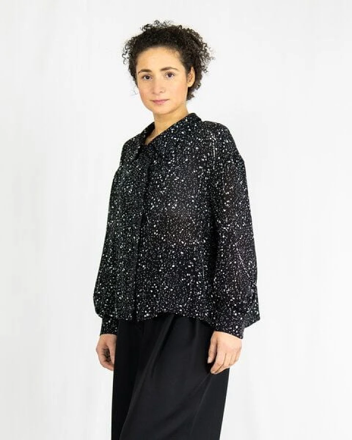 keijn Bluse POLLY – Bluse mit verdeckter Knopfleiste & modernem Kragen