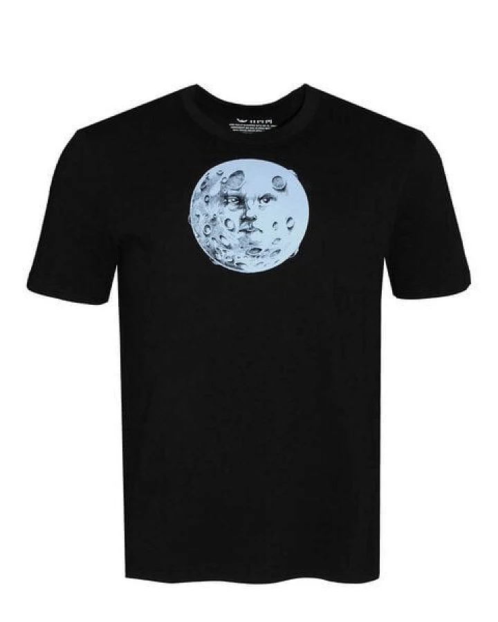 Herren T-Shirt Rundhals aus Bio-Baumwolle "Mond" Schwarz von Fädd