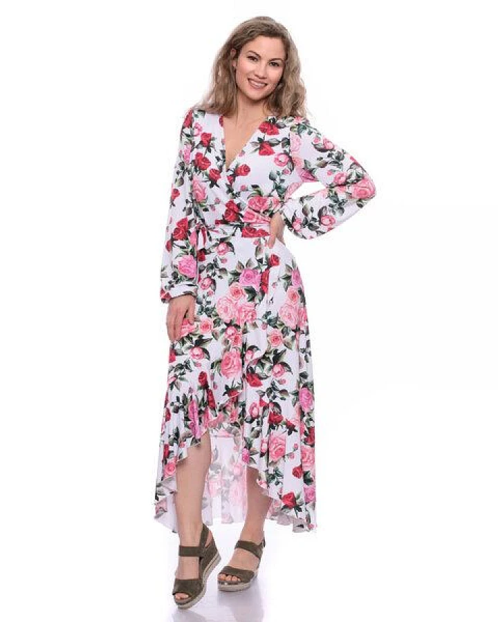 Ingoria EWELIN Wickelkleid mit Volant aus TENCEL Modal mit Blumen Print