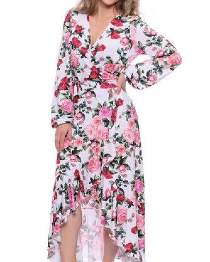 Ingoria EWELIN Wickelkleid mit Volant aus TENCEL Modal mit Blumen Print