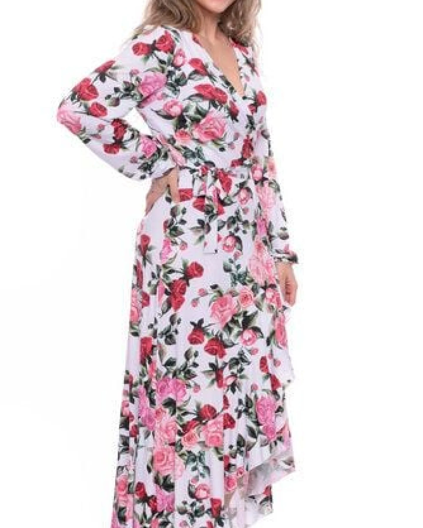 Ingoria EWELIN Wickelkleid mit Volant aus TENCEL Modal mit Blumen Print – Ansicht 4
