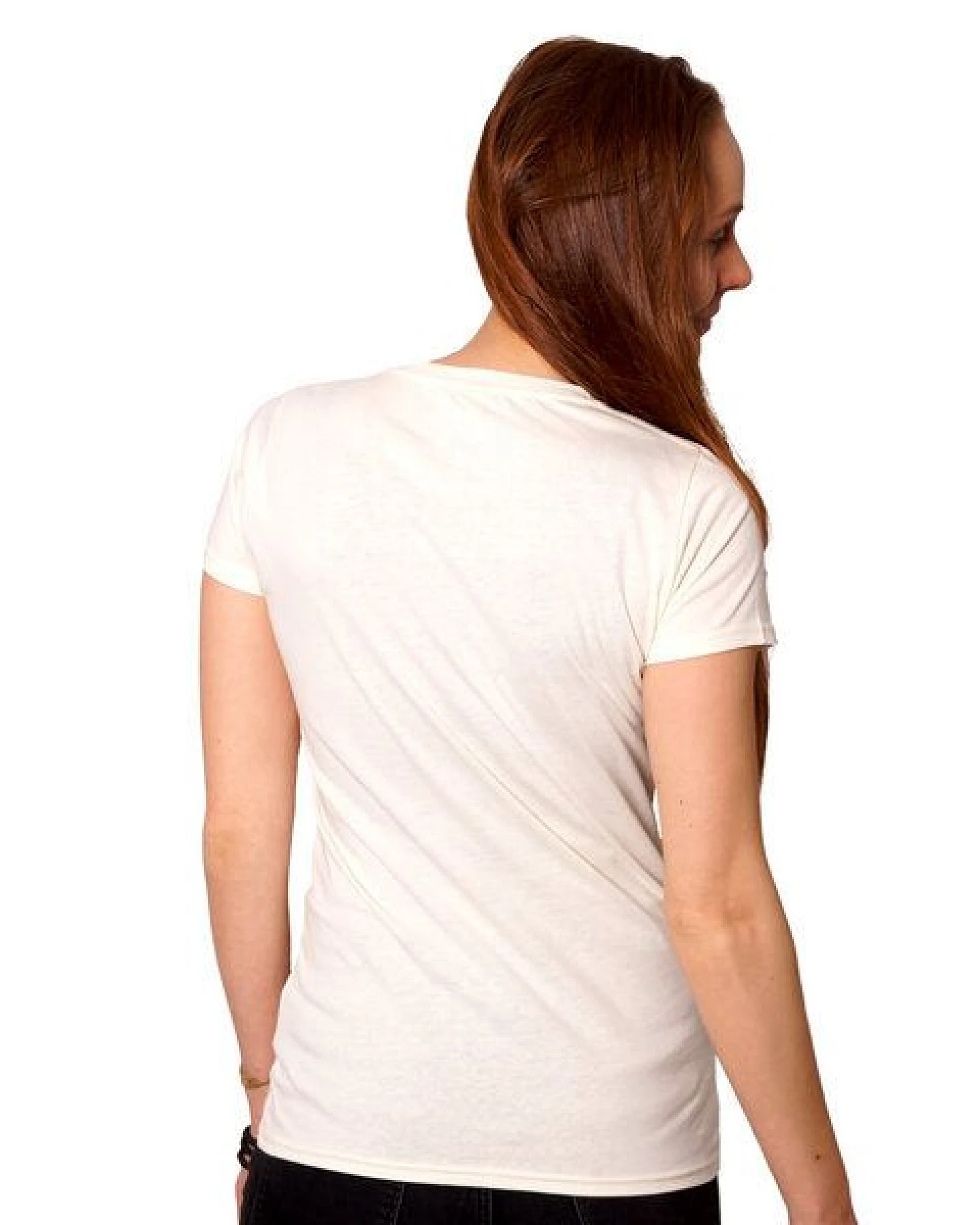 HANDGEDRUCKT "Mohnblume" Frauen-T-SHIRT von Earth Positiv Biobaumwolle – Ansicht 2