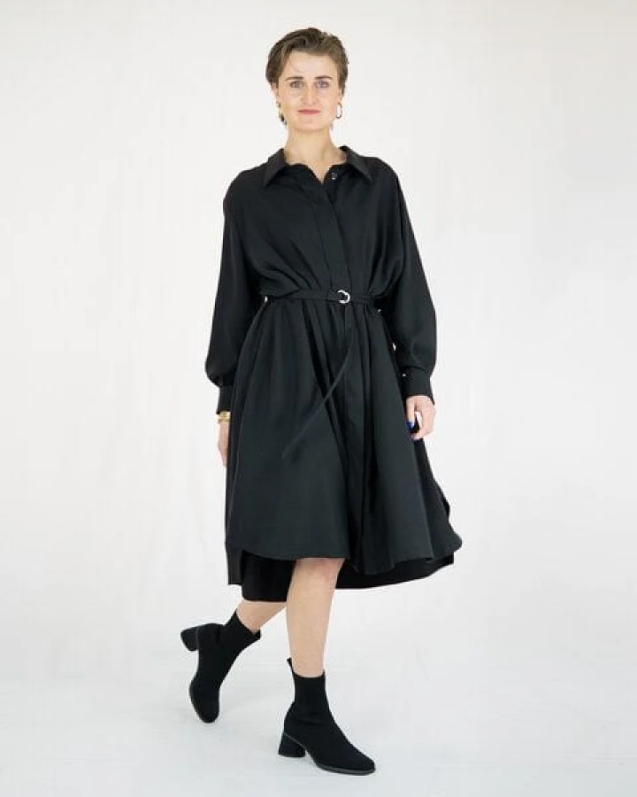 keijn Hemdkleid VASYA - Hemdkleid aus Twill-Tencel mit verdeckter Knopfleiste und schmalem Gürtel