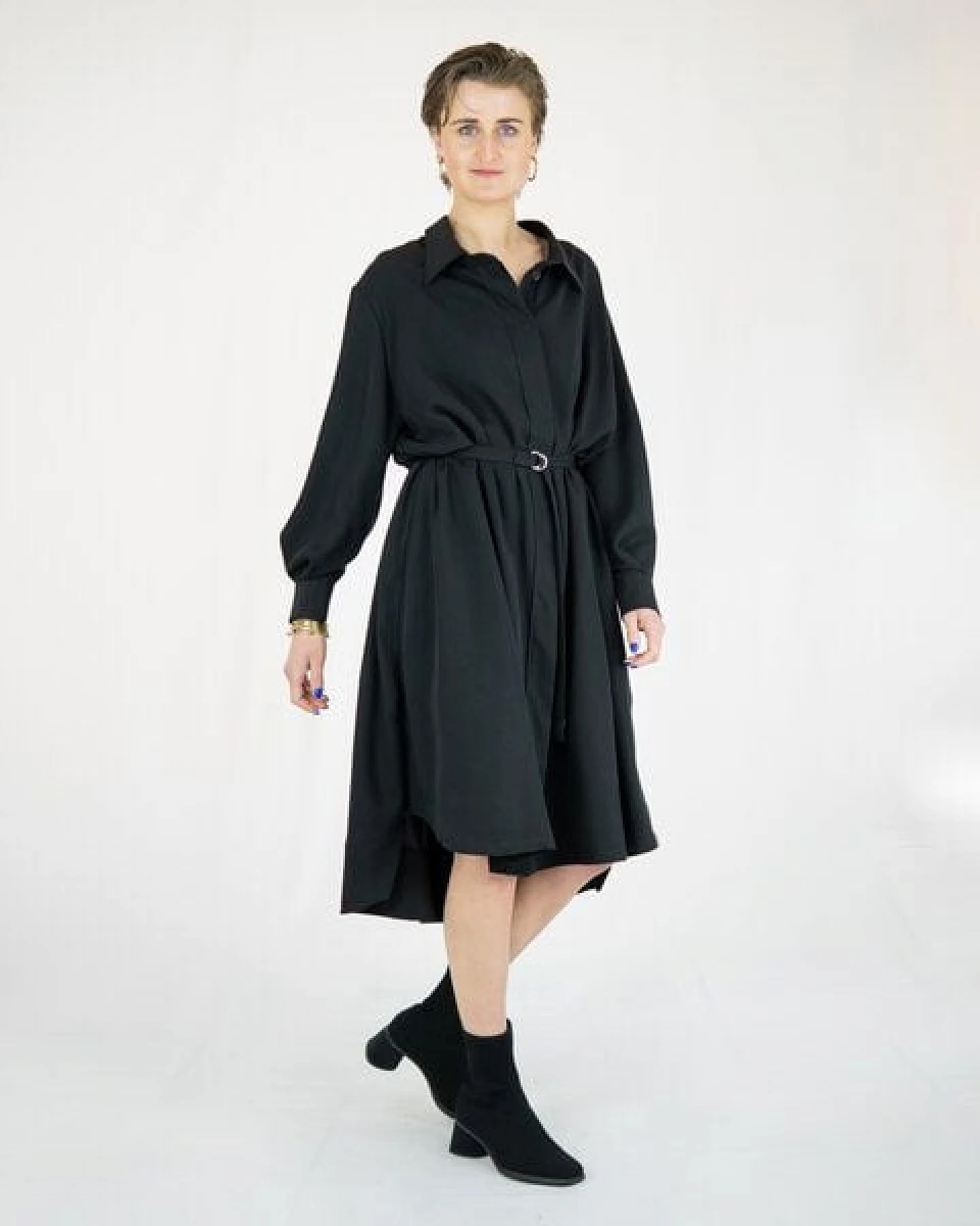 keijn Hemdkleid VASYA - Hemdkleid aus Twill-Tencel mit verdeckter Knopfleiste und schmalem Gürtel – Ansicht 3