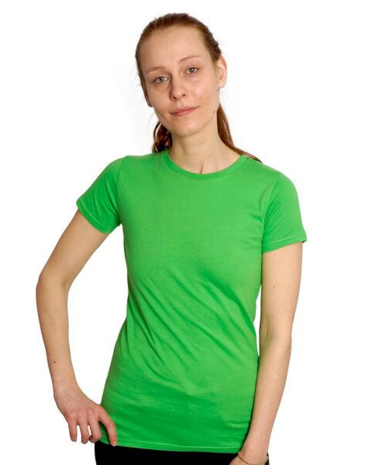 HANDGEDRUCKT "Tagpfauenauge 01" Schmetterling Frauen-T-SHIRT von Earth Positiv Biobaumwolle – Ansicht 2
