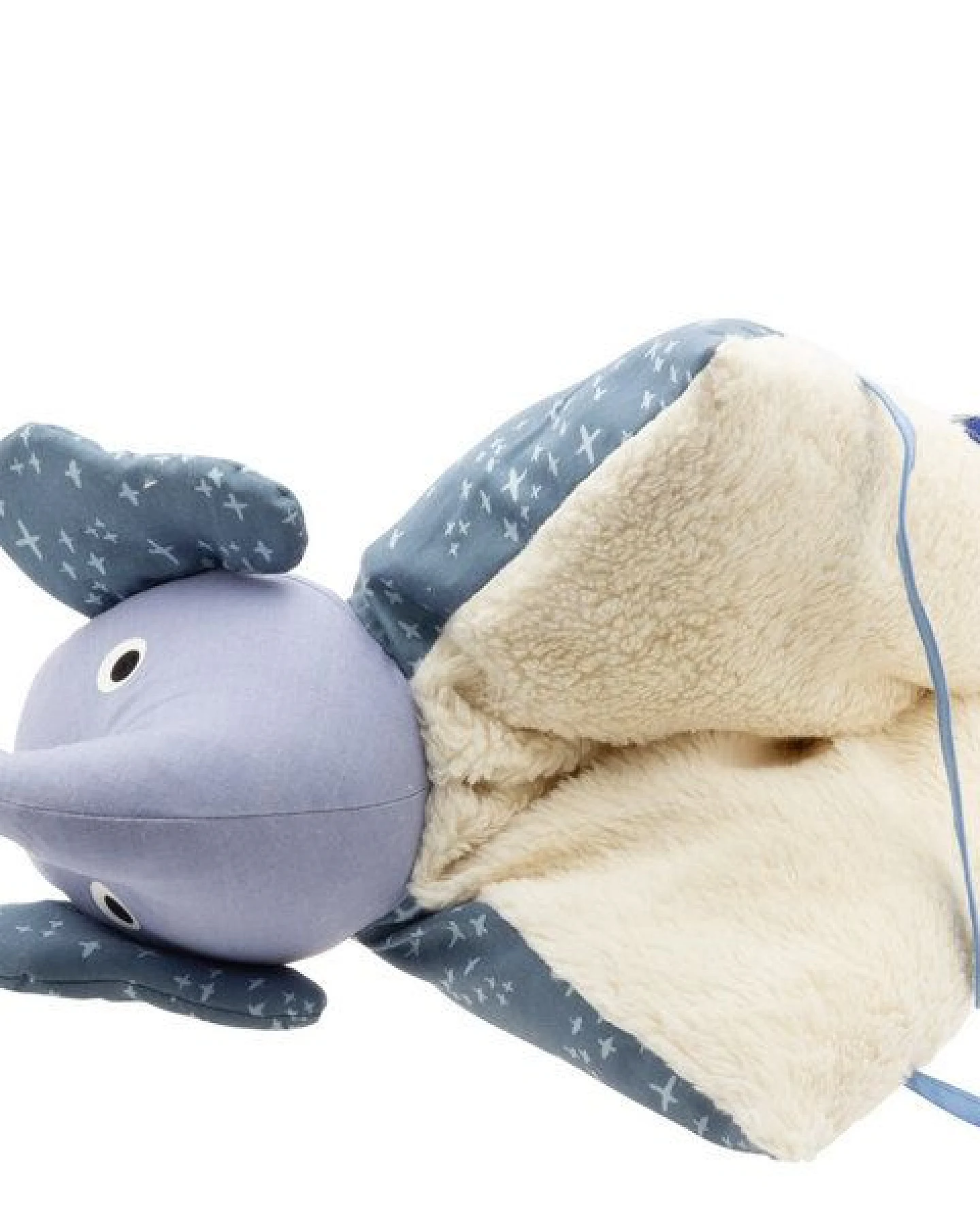 Flosinn Kuschelkissen Elefant als Reisekissen mit Teddyplüsch aus Baumwolle. Personalisierbar – Ansicht 3