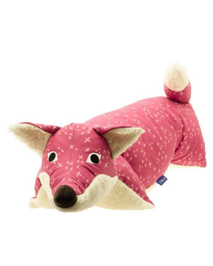 Flosinn Kuschelkissen Fuchs Rot als Reisekissen mit Teddyplüsch aus Baumwolle. Personalisierbar