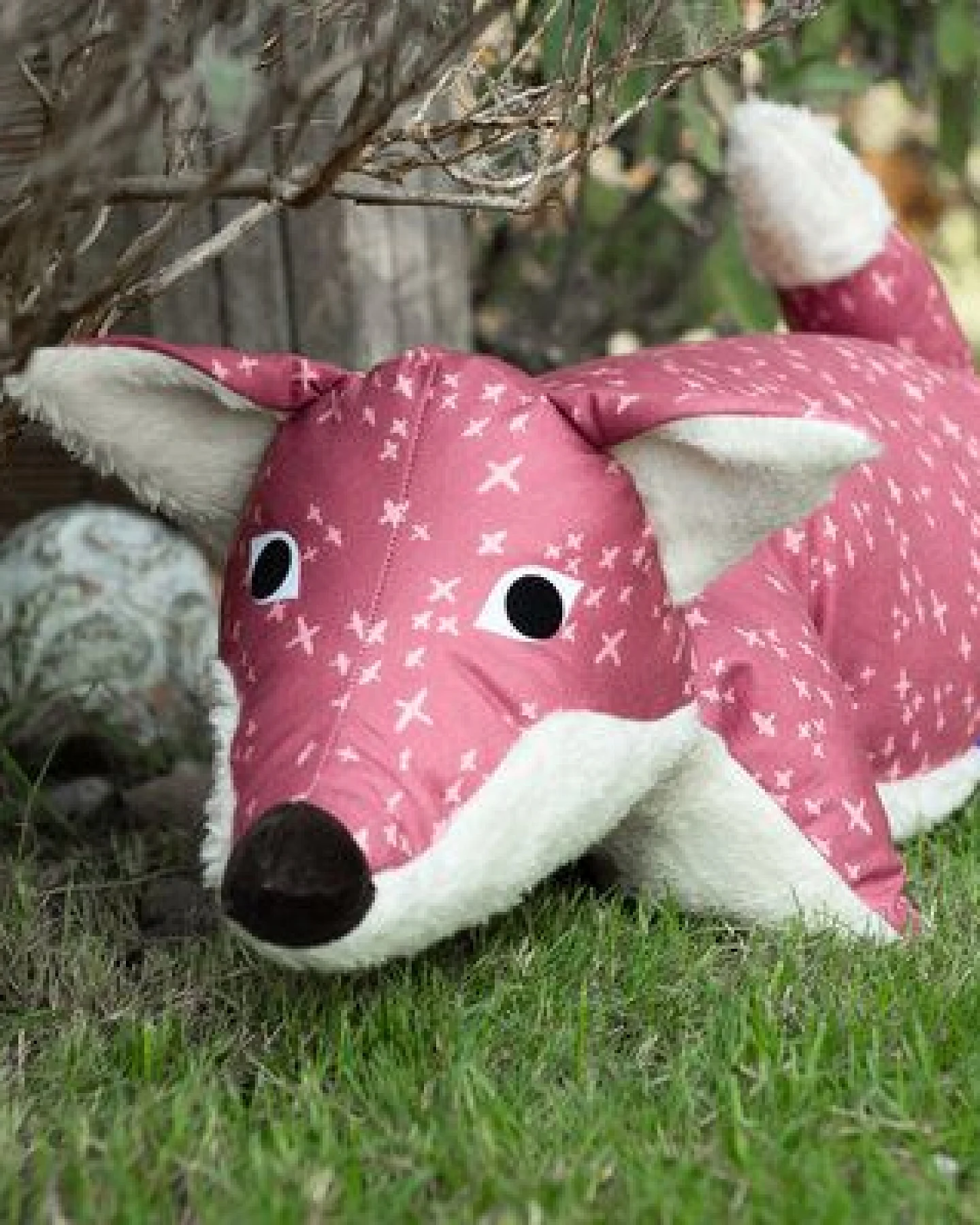 Flosinn Kuschelkissen Fuchs Rot als Reisekissen mit Teddyplüsch aus Baumwolle. Personalisierbar – Ansicht 2