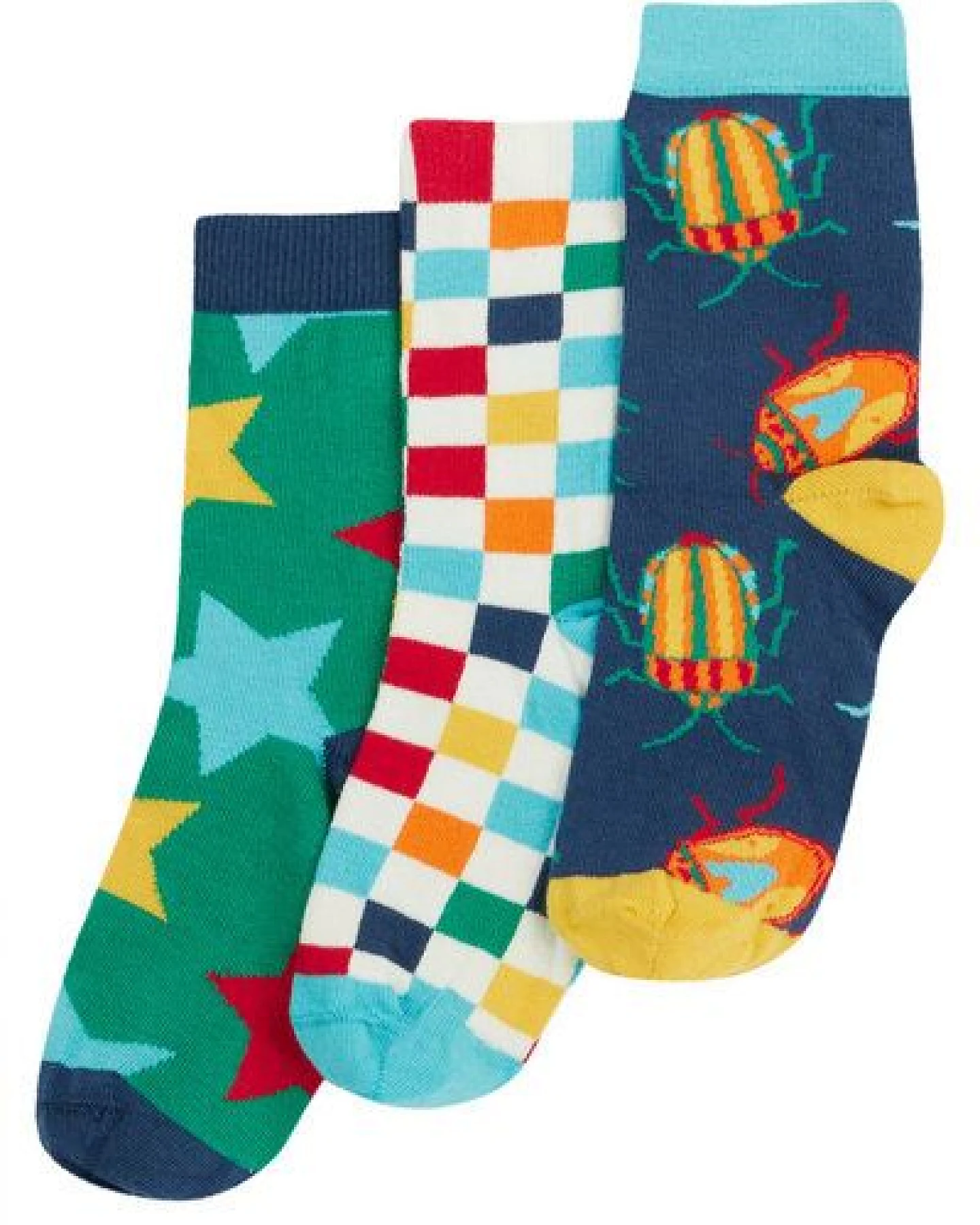 Frugi Kindersocken in Dreierpack mit Käfer – Ansicht 2