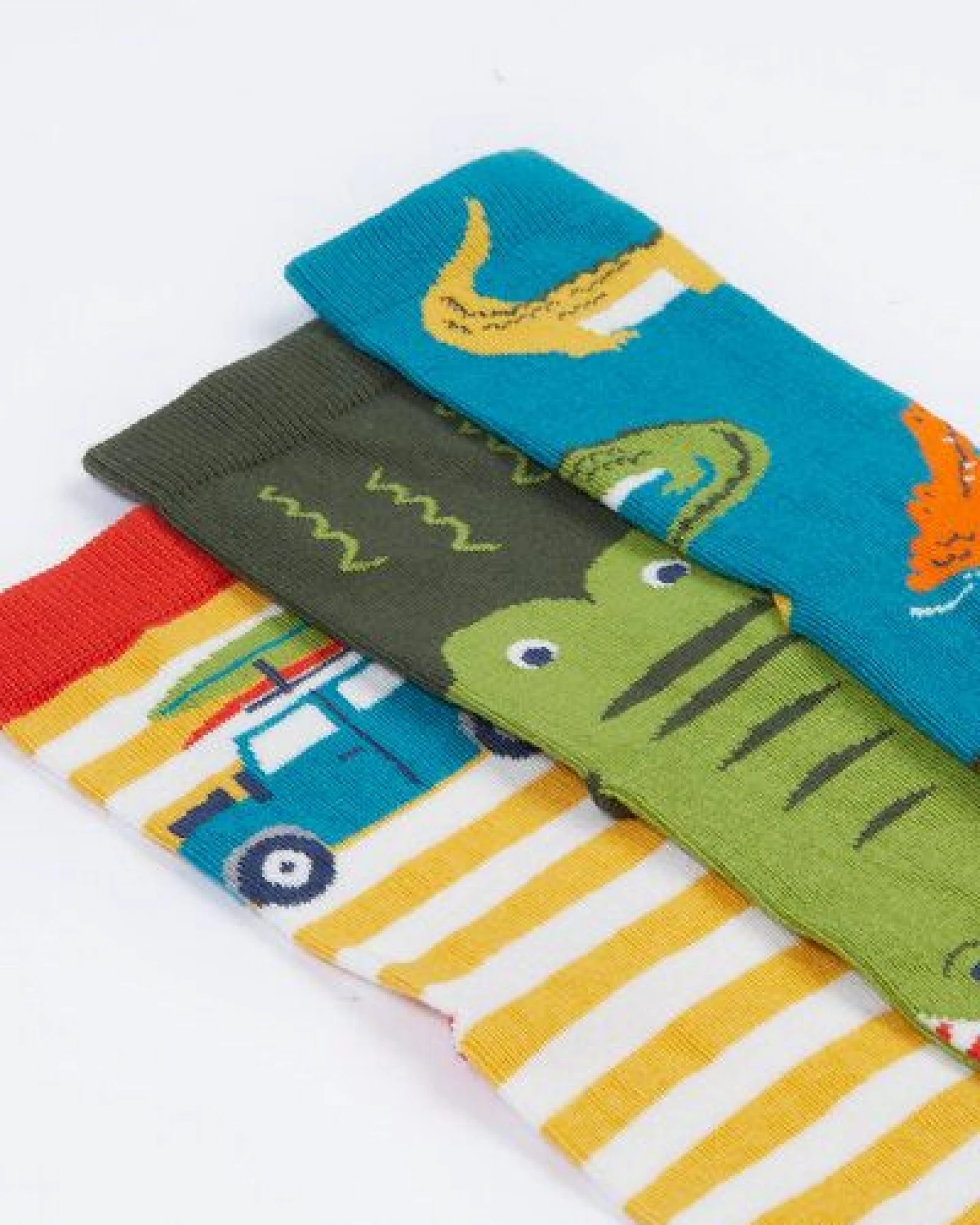 Frugi Kindersocken in Dreierpack mit Krokodile – Ansicht 3