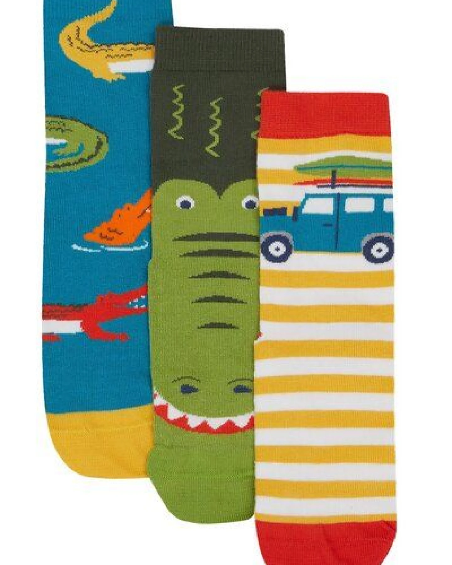 Frugi Kindersocken in Dreierpack mit Krokodile – Ansicht 2