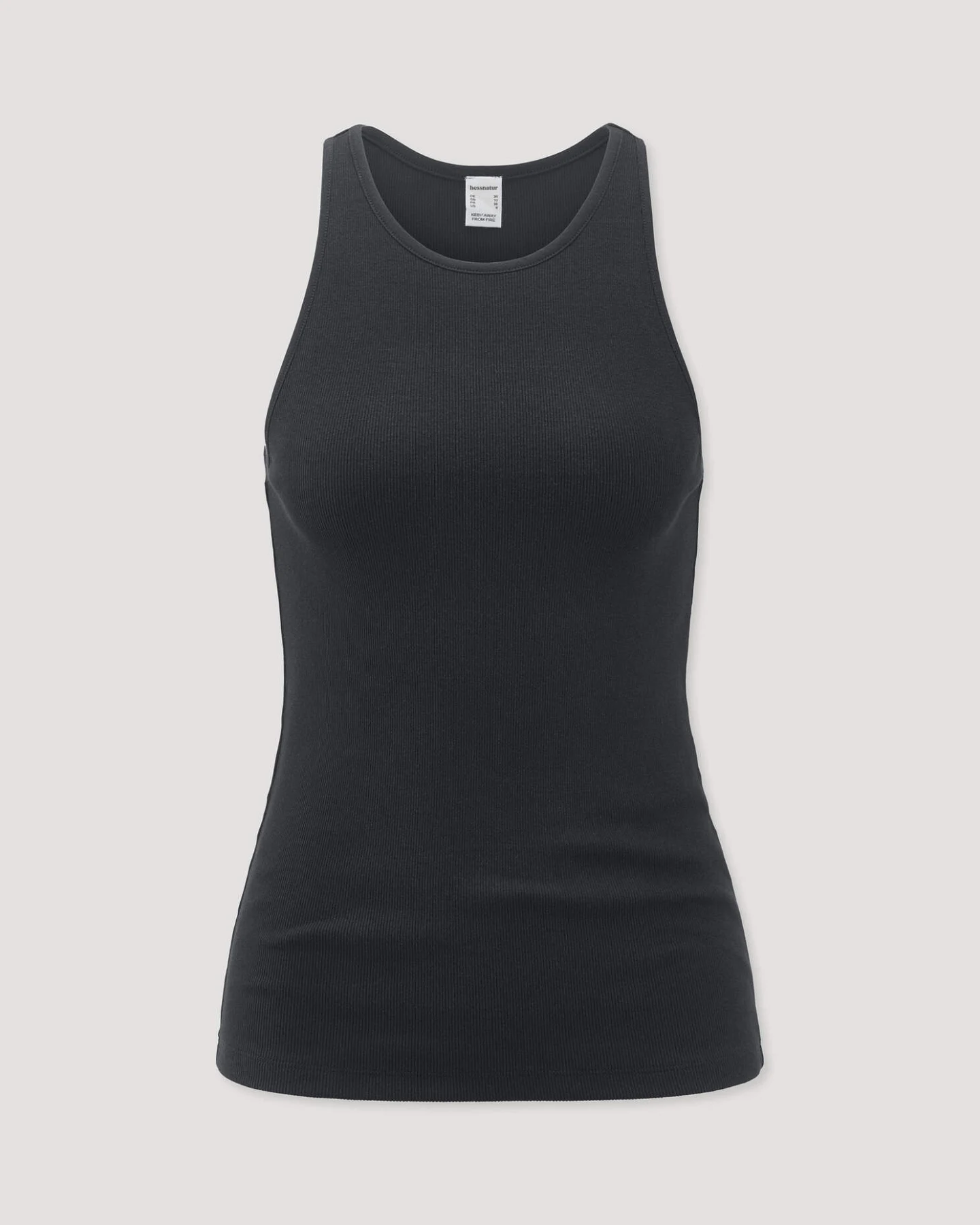 hessnatur Damen High-Neck Ribtop SOFT RIB aus Bio-Baumwolle - schwarz - Größe 40 – Ansicht 3