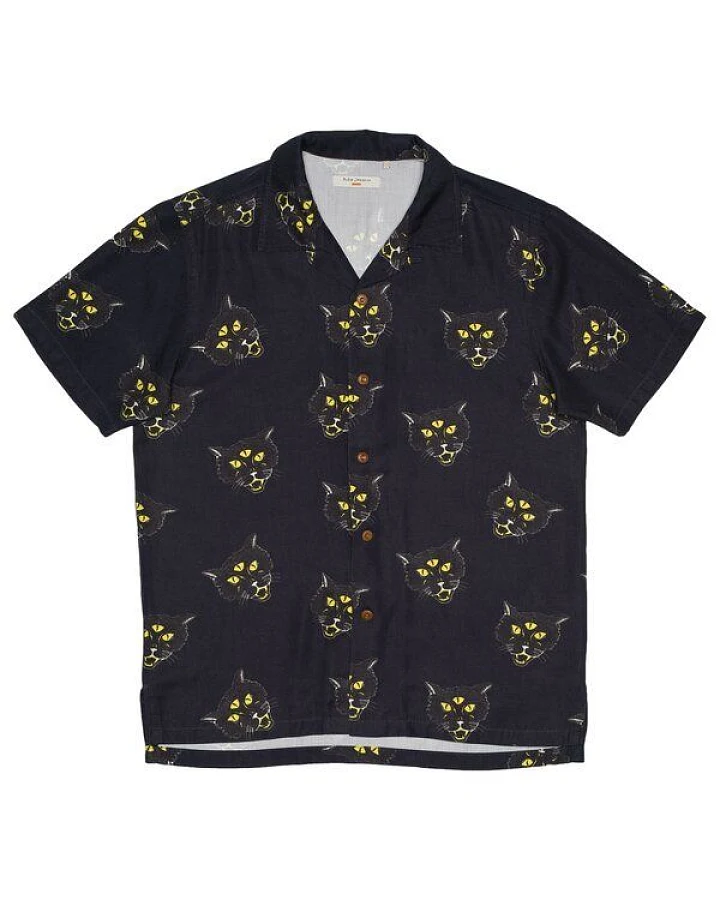 Nudie Jeans Kurzarm-Hemd Arvid The Cat