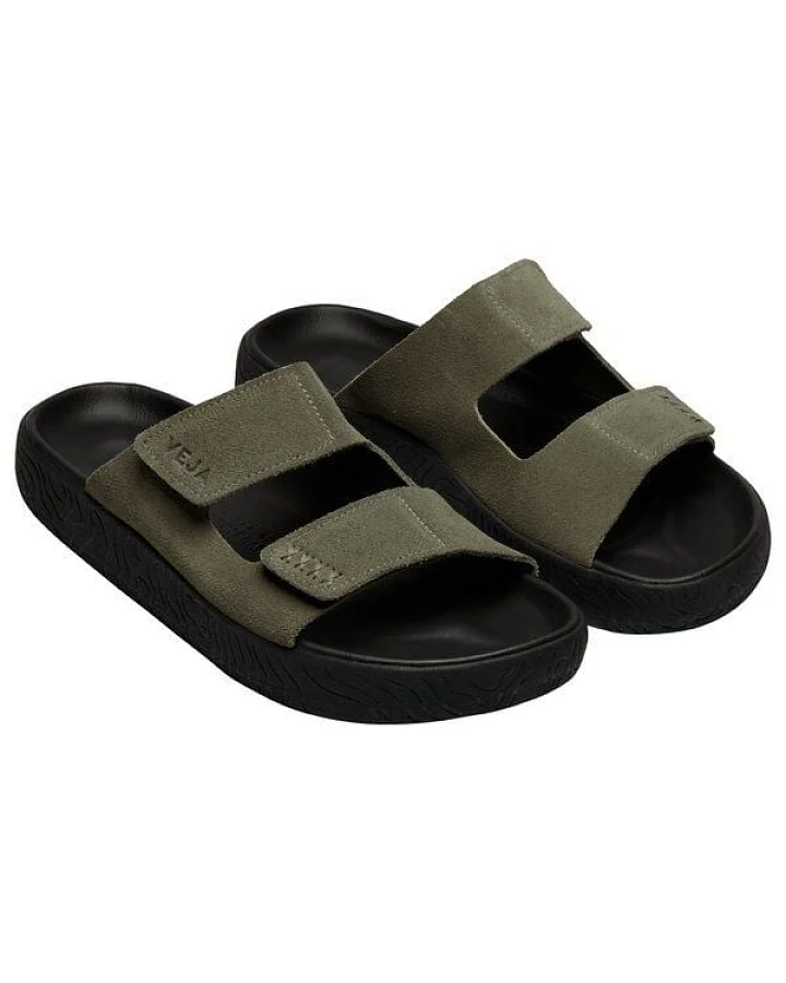 Veja Damen-Sandalen Etna Suede Soft Kaki Black