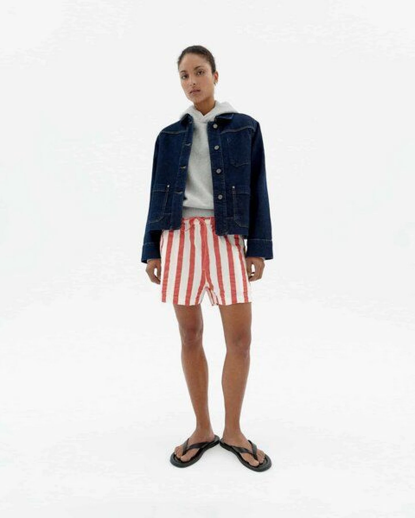 thinking mu Geranio Shorts - Red Maxi Stripes - Damen Shorts aus Bio-Baumwolle – Ansicht 2