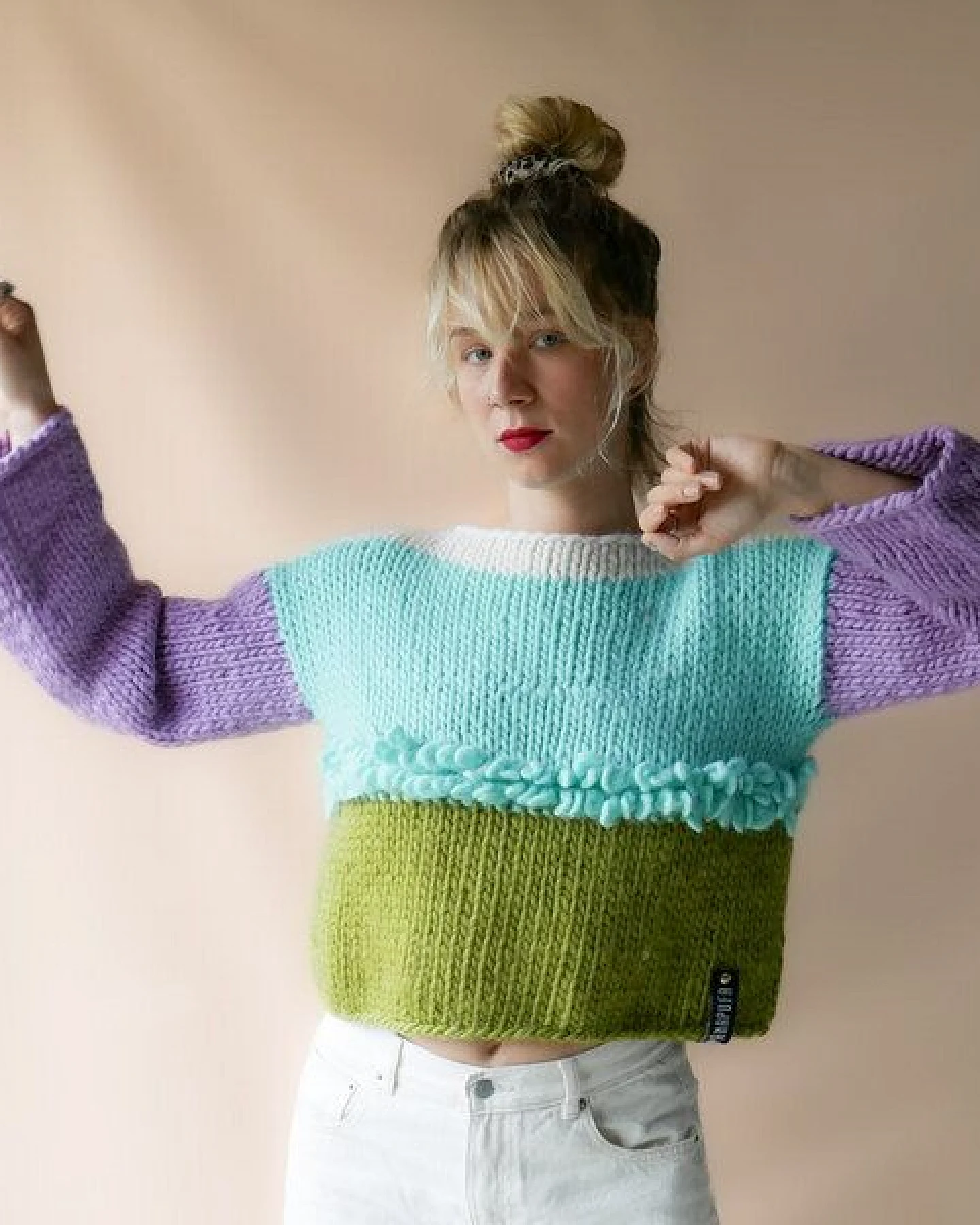 PANAPUFA 100% MERINO Strickjacke aus Merinowolle – Ansicht 2