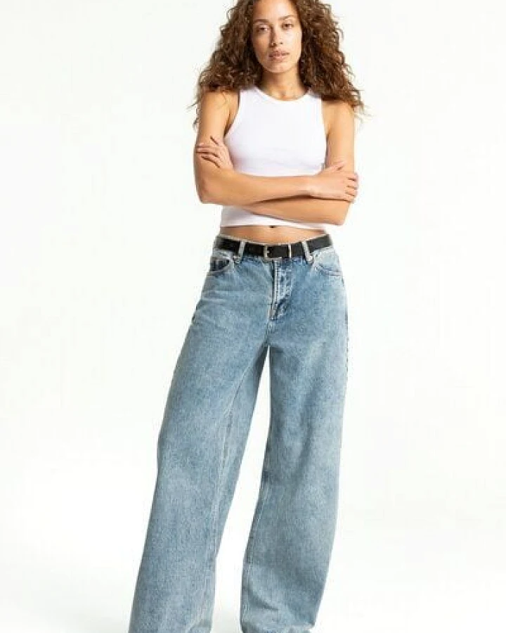 Kings Of Indigo TIY Blue Reef marble - Damenjeans mit weitem Bein