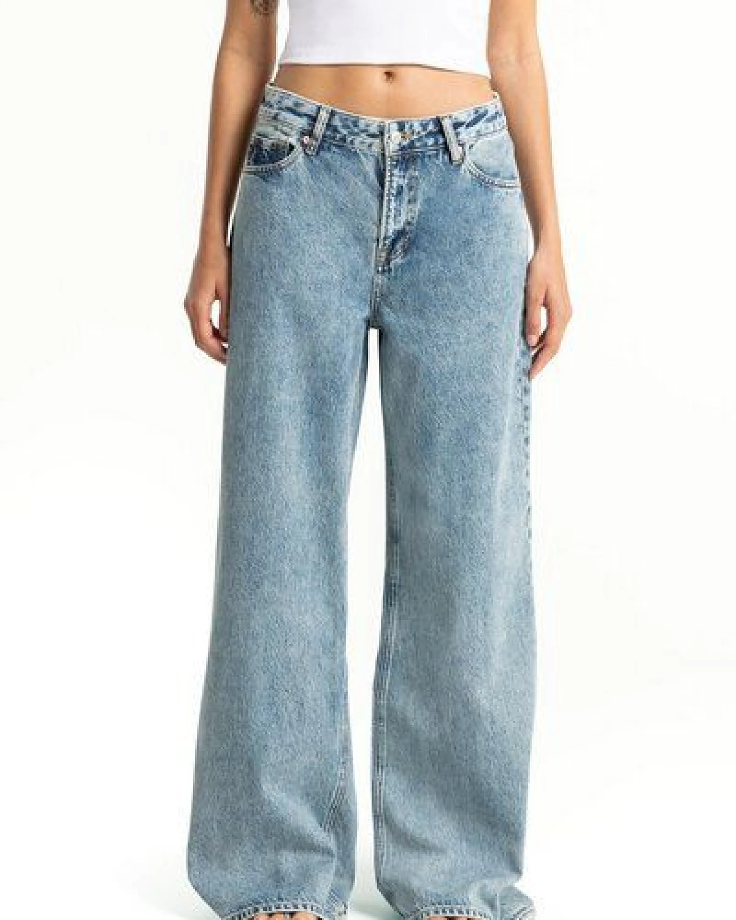Kings Of Indigo TIY Blue Reef marble - Damenjeans mit weitem Bein – Ansicht 3