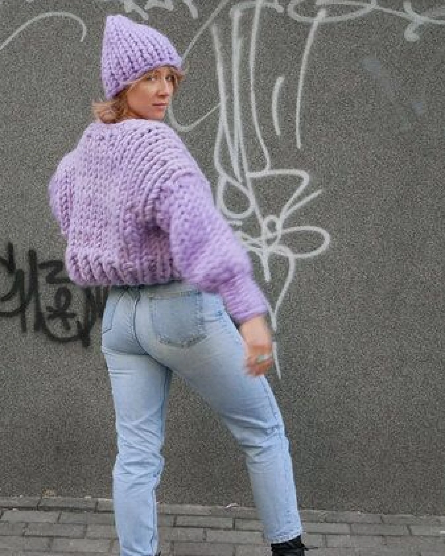 PANAPUFA 100% MERINO Chunky wolle Strickjacke – Ansicht 4