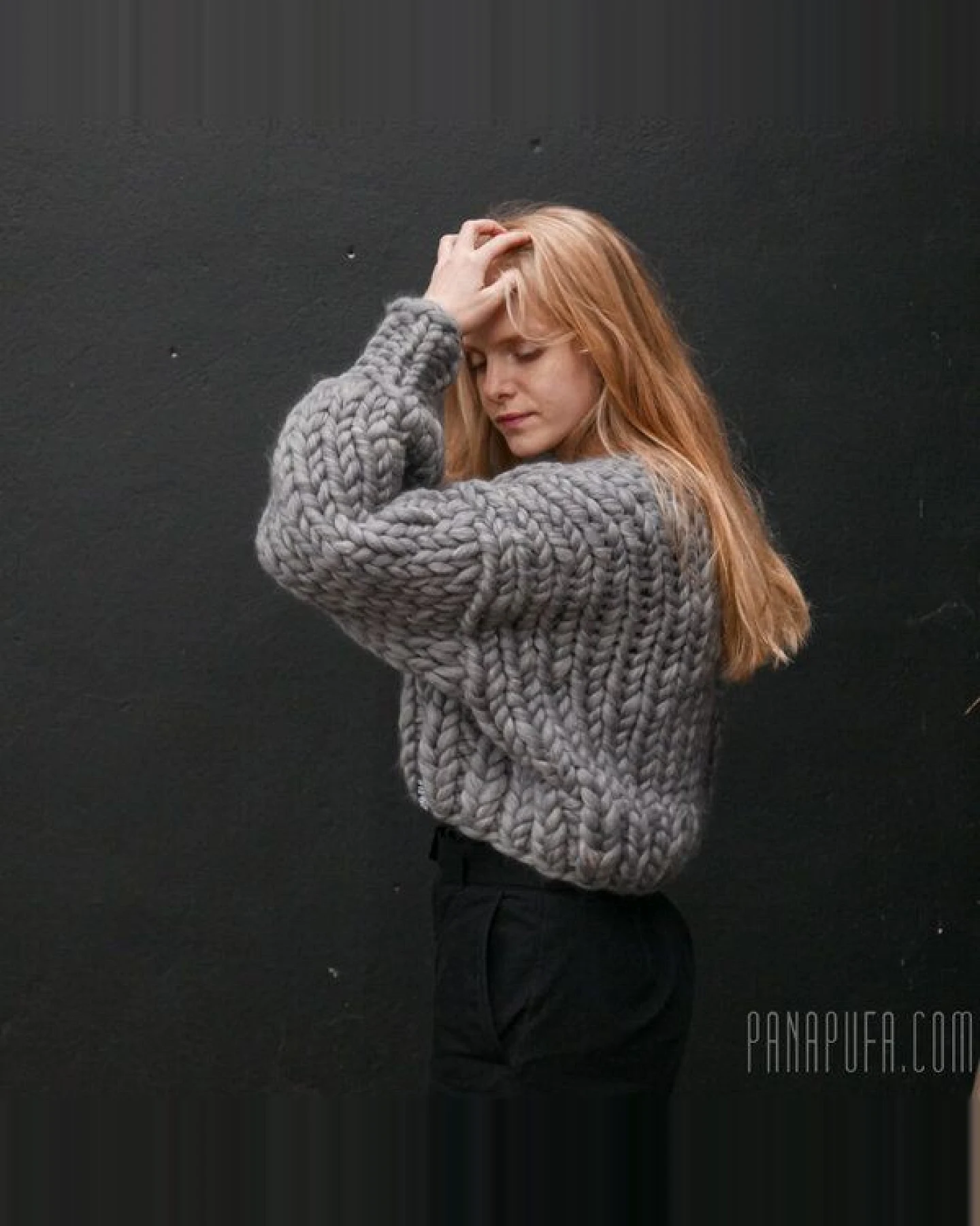 PANAPUFA 100% MERINO Chunky wolle Strickjacke – Ansicht 3
