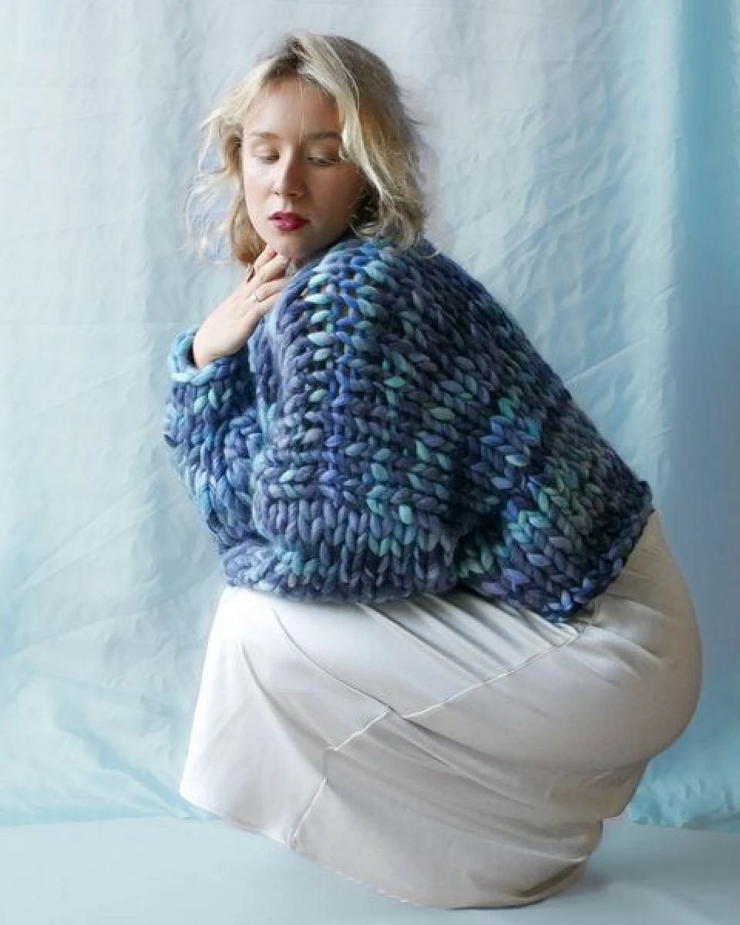 PANAPUFA 100% MERINO Chunky wolle Strickjacke – Ansicht 2