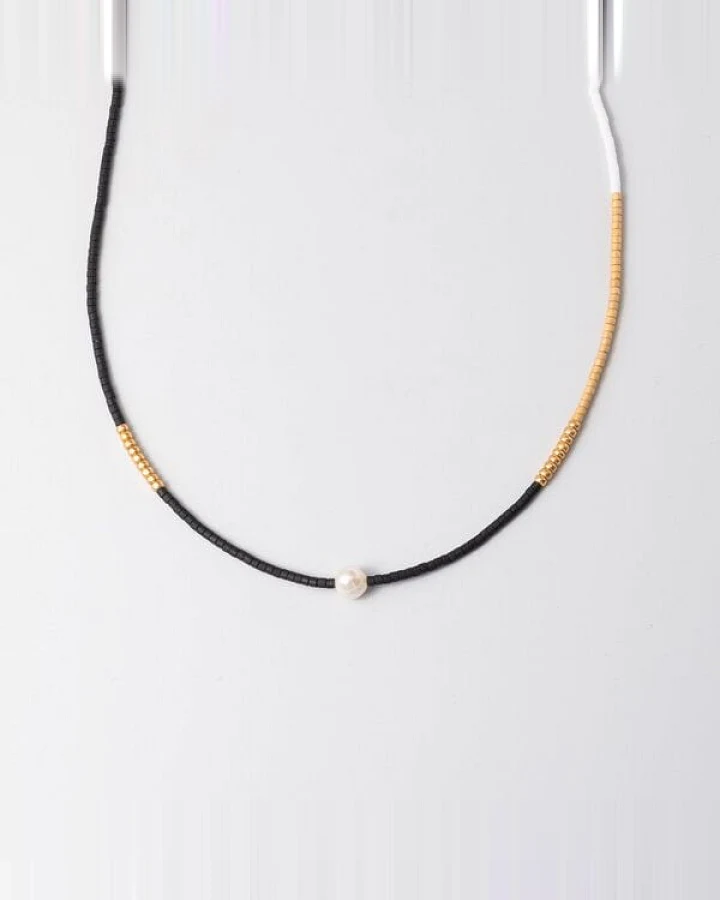 fejn jewelry Kette 'miyuki & pearl' mit Süßwasserperle und bunten Glasperlen