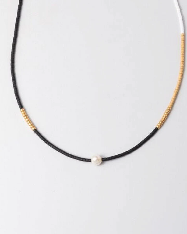 fejn jewelry Kette 'miyuki & pearl' mit Süßwasserperle und bunten Glasperlen