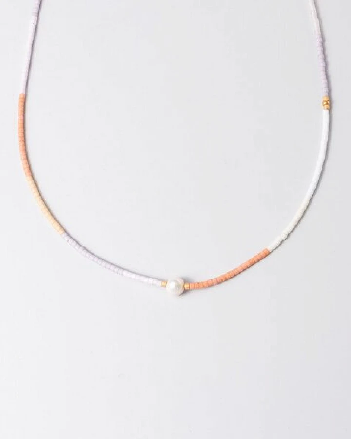 fejn jewelry Kette 'miyuki & pearl' mit Süßwasserperle und bunten Glasperlen
