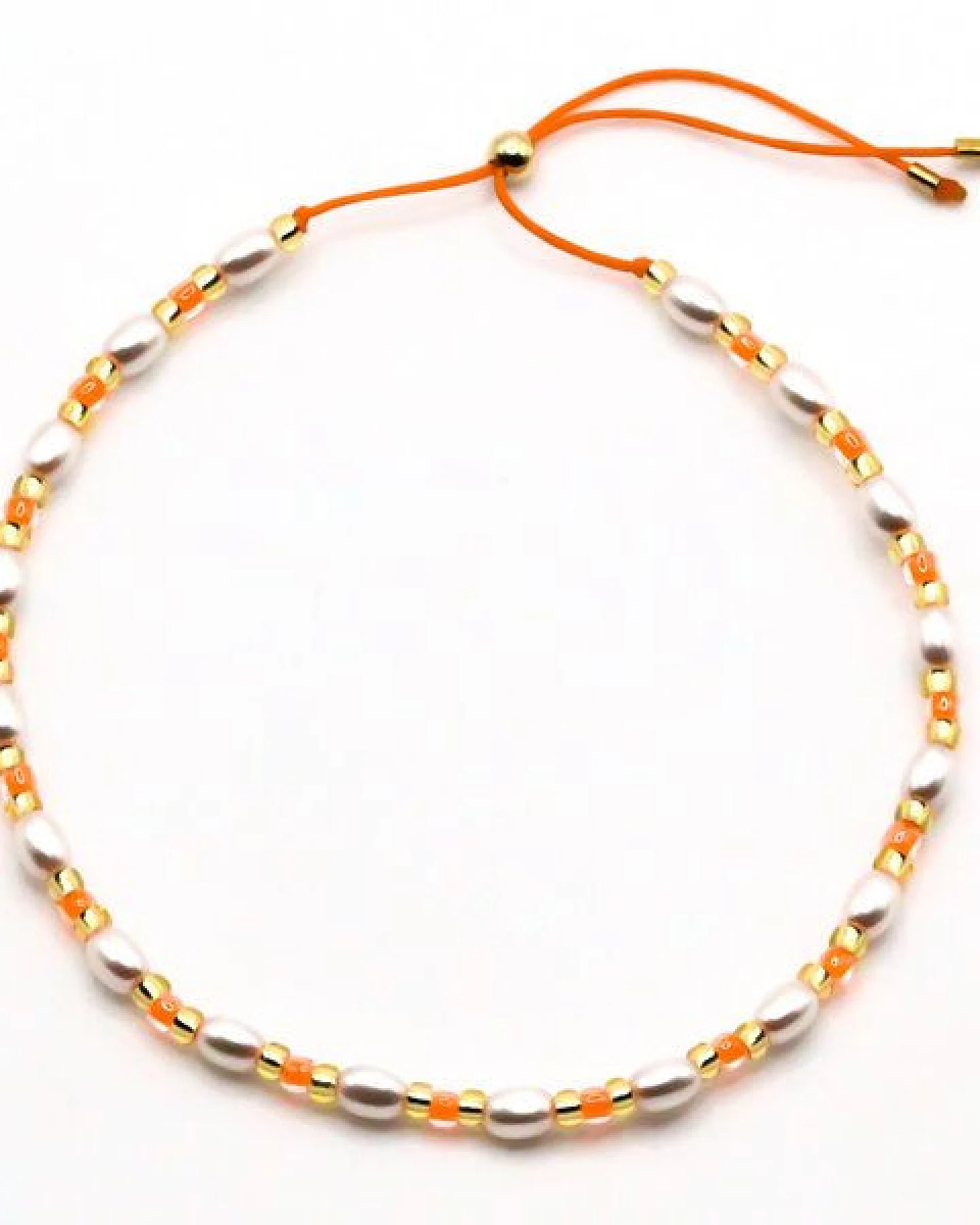 juni Perlenarmbänder Set Apricot - mit veganen Reiskornperlen und verstellbarer Länger – Ansicht 2