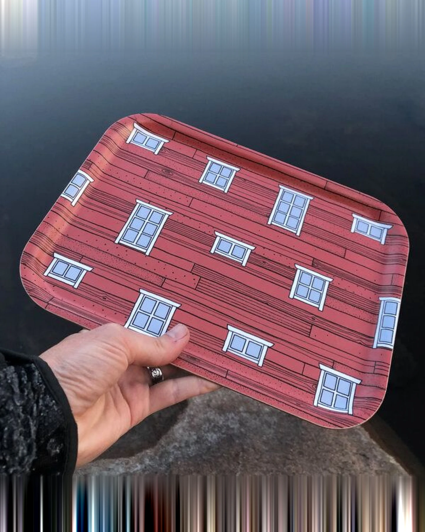 Cmig kleines Tablett Schwedenhaus 27x20cm – Ansicht 2