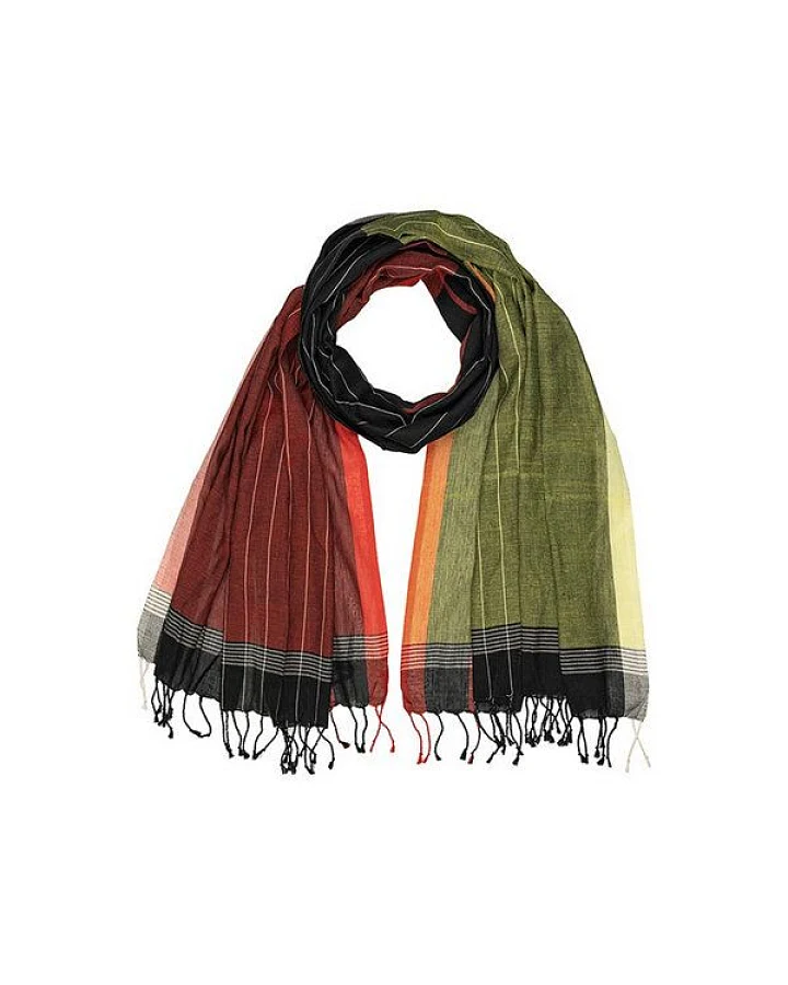 CONTIGO Fairtrade Großzügiger, leichter Fairtrade Schal "HANDWEAVE" aus Biobaumwolle, 200 x 75 cm