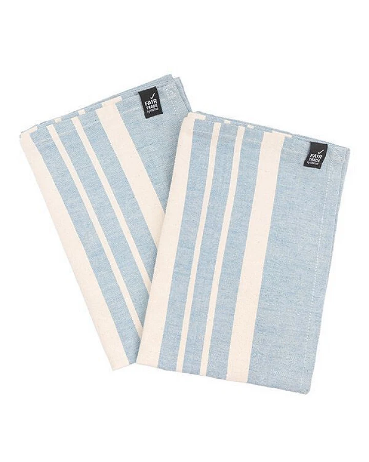 CONTIGO Fairtrade 2er-Set Geschirrtücher, fairtrade & handgewebt aus Biobaumwolle, 70 x 50 cm